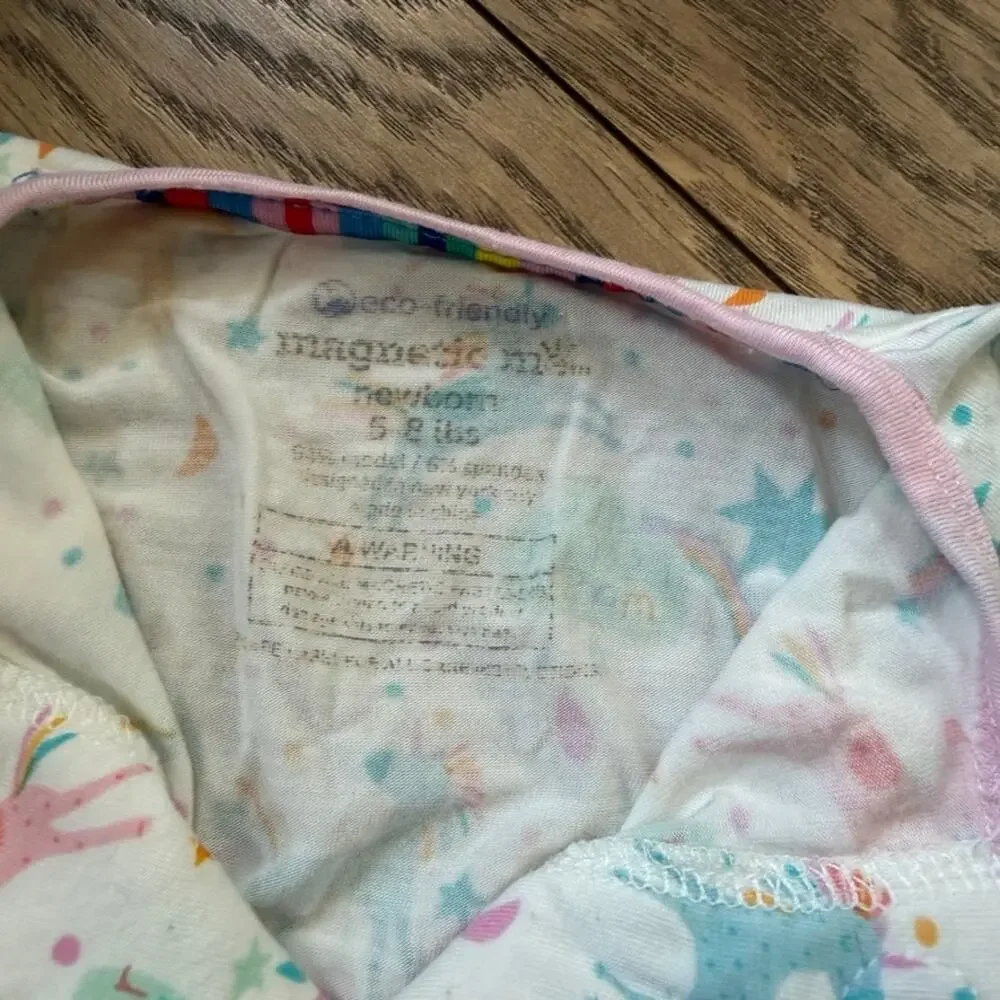 Magnetic Me One Piece Long Sleeve Newborn Baby 5-8lbs Unicorn Print